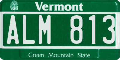 VT license plate ALM813