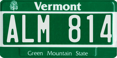 VT license plate ALM814