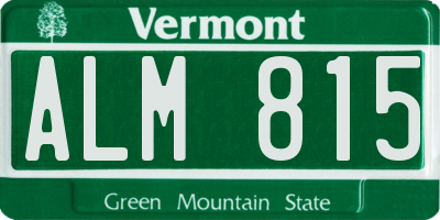 VT license plate ALM815