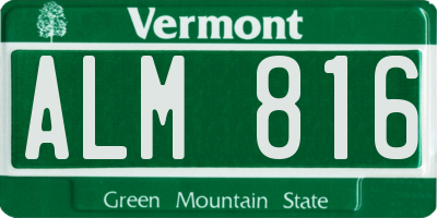 VT license plate ALM816