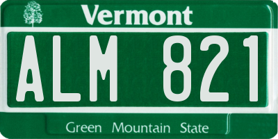 VT license plate ALM821