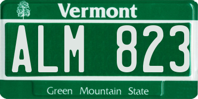 VT license plate ALM823