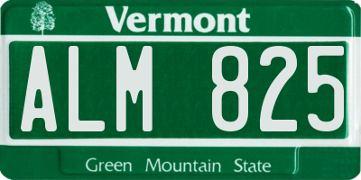 VT license plate ALM825