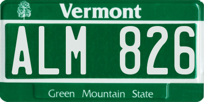 VT license plate ALM826