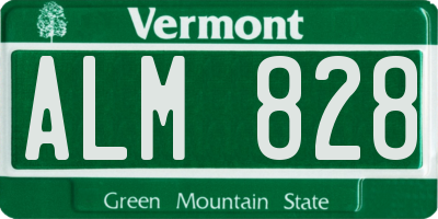 VT license plate ALM828