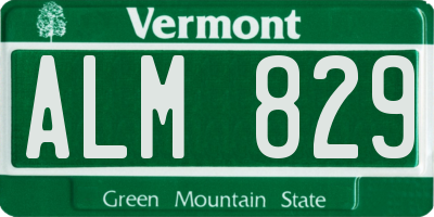 VT license plate ALM829