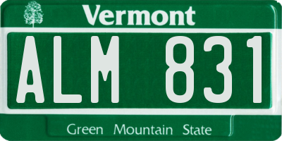 VT license plate ALM831