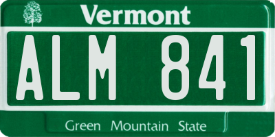 VT license plate ALM841