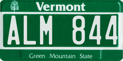 VT license plate ALM844