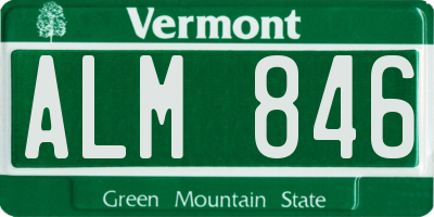 VT license plate ALM846