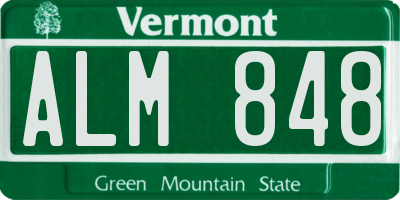 VT license plate ALM848