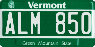 VT license plate ALM850
