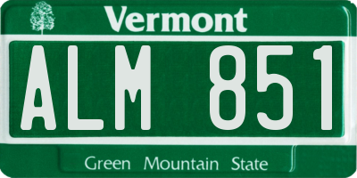 VT license plate ALM851