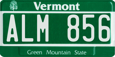 VT license plate ALM856