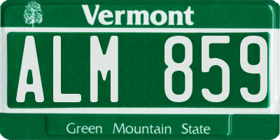VT license plate ALM859