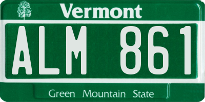 VT license plate ALM861
