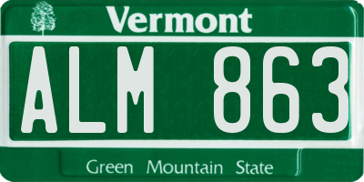 VT license plate ALM863