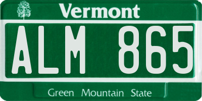 VT license plate ALM865