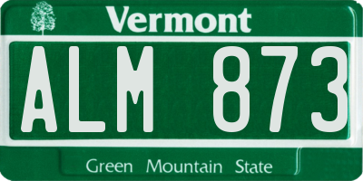 VT license plate ALM873