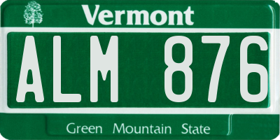 VT license plate ALM876