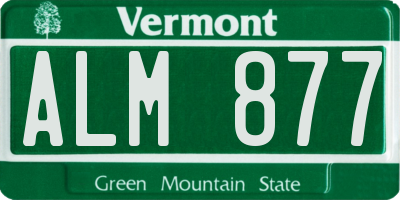 VT license plate ALM877