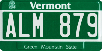 VT license plate ALM879