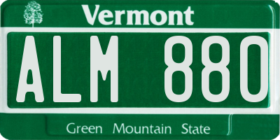 VT license plate ALM880