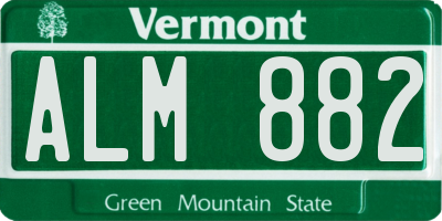 VT license plate ALM882