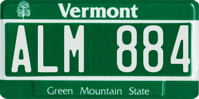 VT license plate ALM884