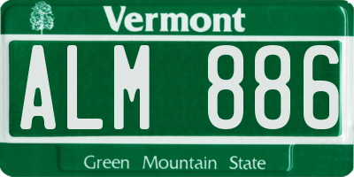 VT license plate ALM886