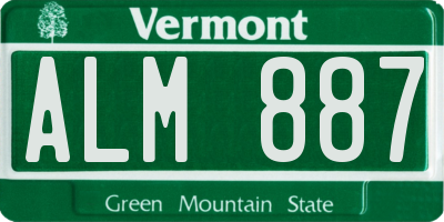 VT license plate ALM887