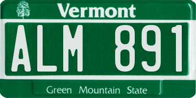 VT license plate ALM891