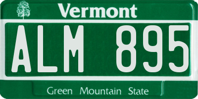 VT license plate ALM895