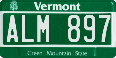 VT license plate ALM897