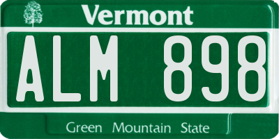 VT license plate ALM898