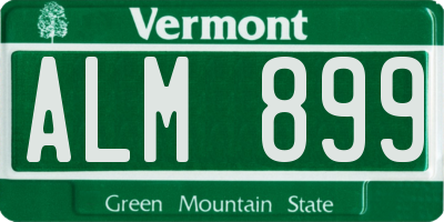 VT license plate ALM899