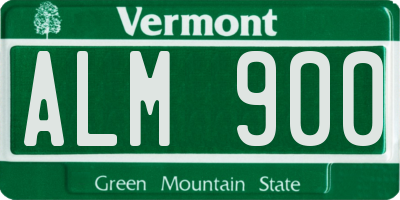 VT license plate ALM900