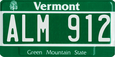 VT license plate ALM912