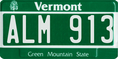 VT license plate ALM913