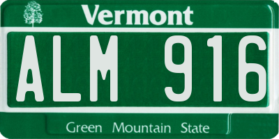 VT license plate ALM916