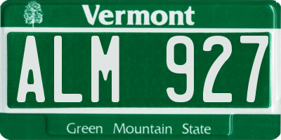 VT license plate ALM927