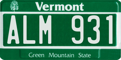 VT license plate ALM931