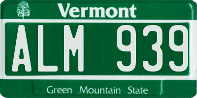 VT license plate ALM939