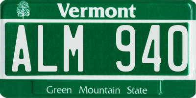 VT license plate ALM940