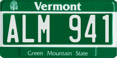 VT license plate ALM941