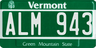 VT license plate ALM943