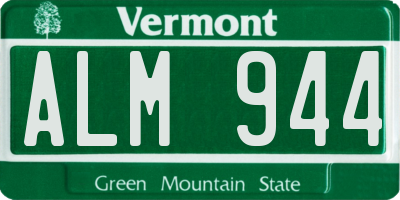 VT license plate ALM944