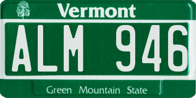 VT license plate ALM946