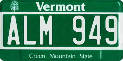 VT license plate ALM949