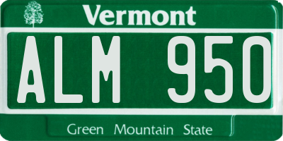 VT license plate ALM950